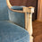 Pair of Antique French Neoclassical Painted Armchairs or Bergères in Blue Mohair