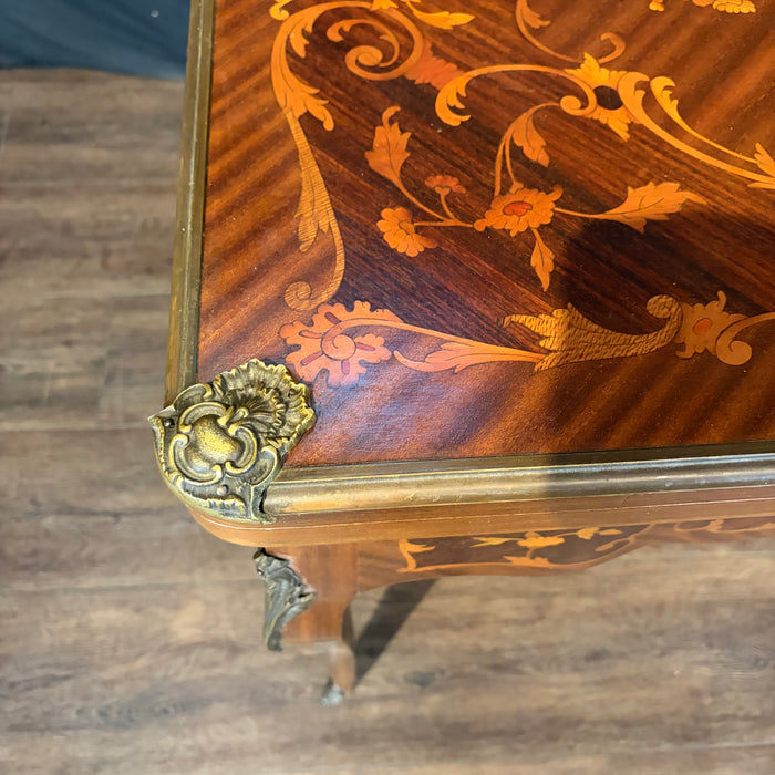 French Marquetry Belle Epoque Game Table, Accent Table, or Occasional Table and with Original Game Pieces