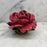 Antique French Pink Porcelain Rose Flower Sculpture with Green Leaves