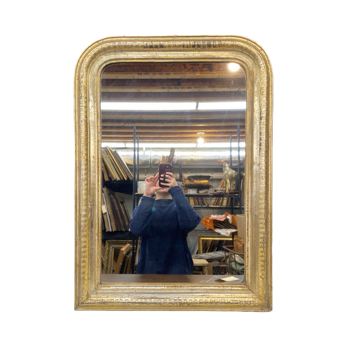 French Louis Philippe Gold Leaf Giltwood Wall Mirror Early 19th Century