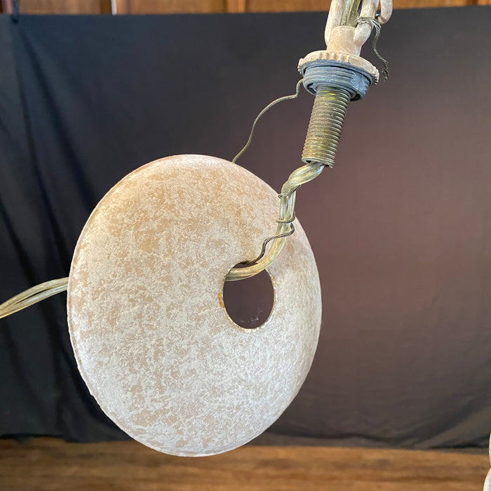 Vintage Country French Style Eight-Armed Chandelier with Acanthus Leaf Decor