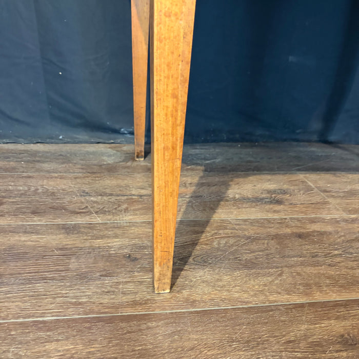 Antique French Neoclassical Fruitwood Side Table or Desk with Drawer and Brass Ring Pull