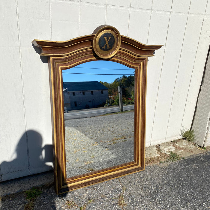 Museum Quality Historic French 19th Century Church Placard or Plaque Frame Mirror (X)