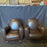 Pair of French Pair Art Deco Leather Club Chairs or Armchairs