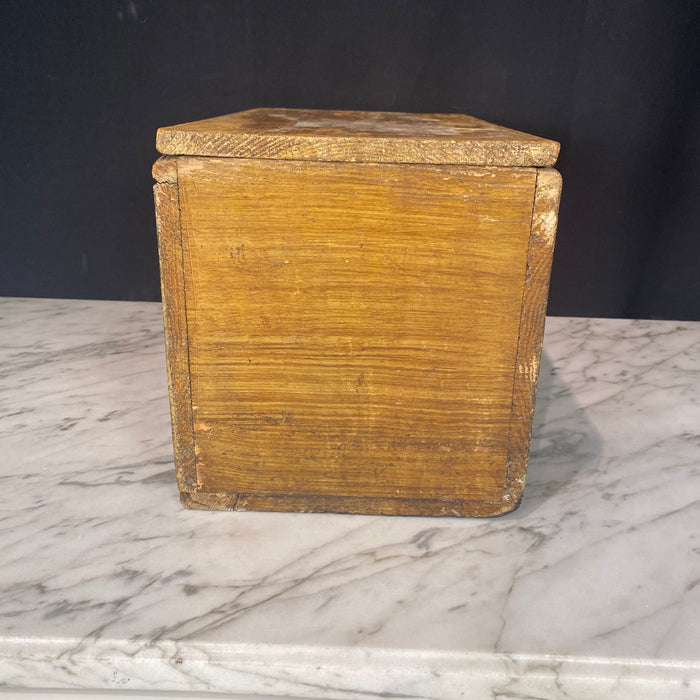 Antique French Box Faux Painted Feves Casse Large Decorative Box Large