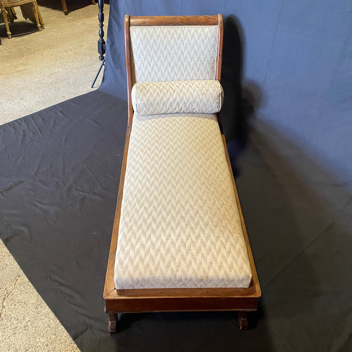 French Antique Swan Neck Recamier Chaise Lounge Sofa