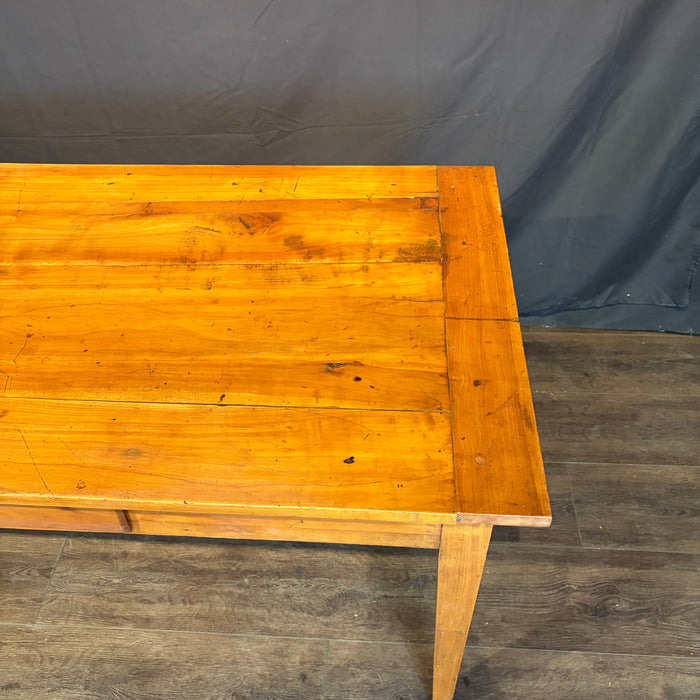 French Provincial Farmhouse Dining Table with Two Drawers 19th Century
