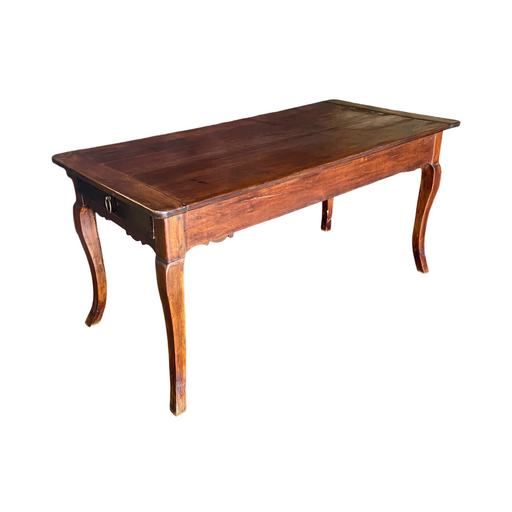 19th Century Country French Provincial Farmhouse Cherry Dining Table with Drawer