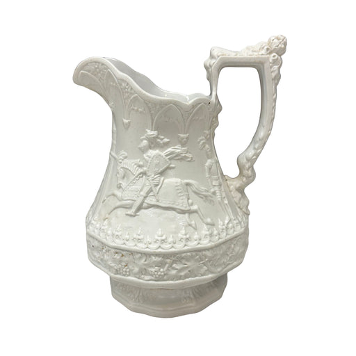 English Ridgway Eglinton Tournament Relief-Molded Stoneware Jug or Pitcher, circa 1840