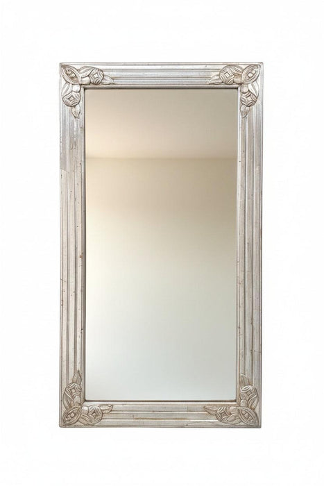 French Art Nouveau Silver Gilt Wall Mirror