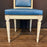 Set of Eight French Louis XVI Painted Dining Chairs in Blue Leather Circa 1920