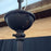 Antique Cast Iron Gas Lantern Pendant Light, Converted Gas Ceiling Fixture with Glass Shade
