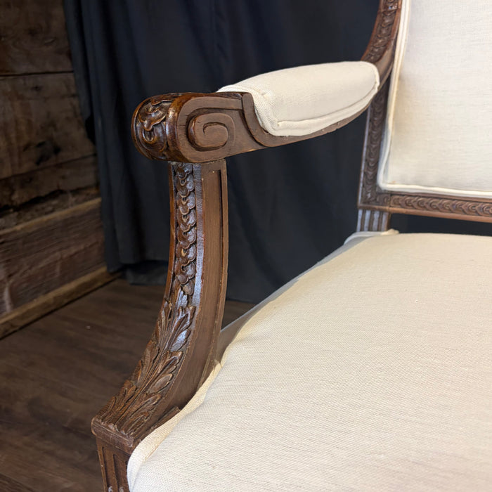 19th Century French Louis XVI Walnut Sofa or Canapé with Museum Quality Carving