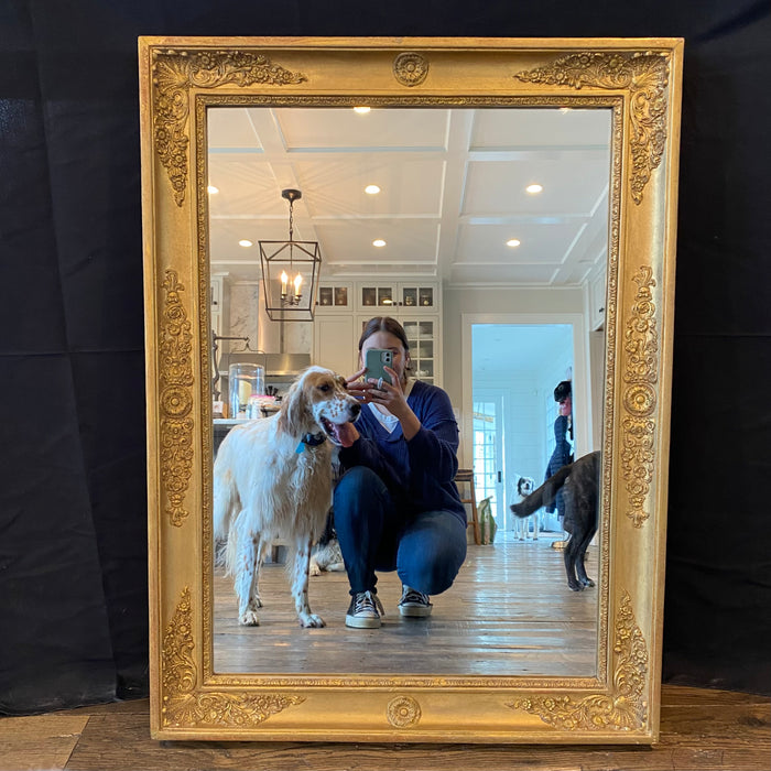 Antique French Empire Gold Gilt Wall Mirror 19th Century