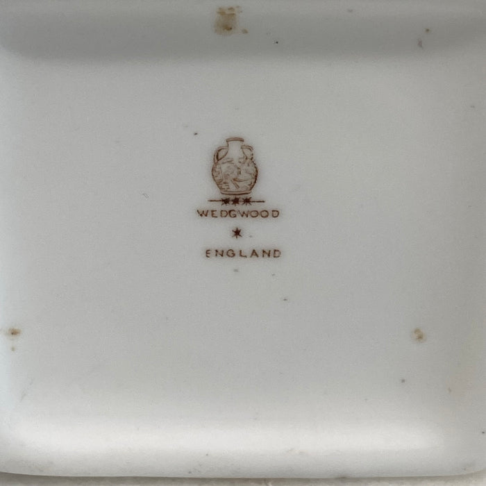 Wedgwood British Porcelain & Silver Plate Cream Pitcher with Wicker Handle