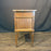 Pair of French Louis XVI Revival Oak Marble Top Nightstands with Floral Marquetry