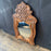 19th Century French Carved Provincial Wooden Walnut Mirror with Floral and Wave Motif