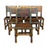 French Antique Set of Leather and Nailhead Dining Chairs with Bobbin Legs