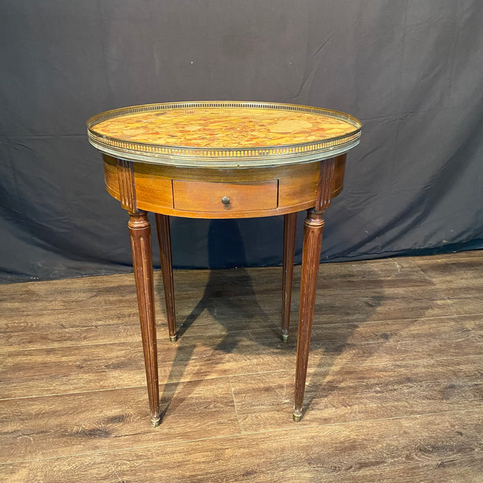 French Louis XVI Marble Top Bouillette or Games Table or Side Table
