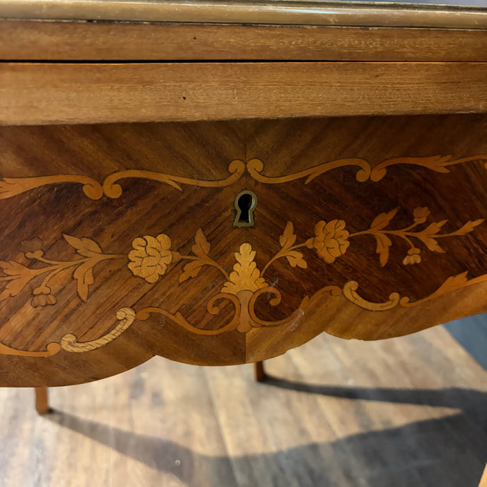 French Marquetry Belle Epoque Game Table, Accent Table, or Occasional Table and with Original Game Pieces