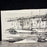 Maritime Harbor Painting with Boats - Nautical Black and White Ink and Oil on Canvas