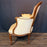 French Louis XV Style Bergere Armchair with Carved Cabriole Legs and Blush Upholstery