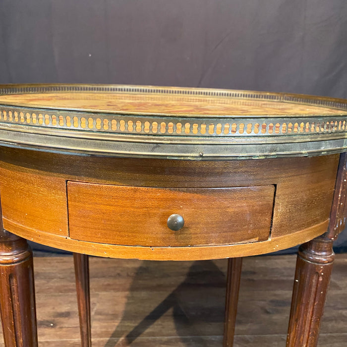 French Louis XVI Marble Top Bouillette or Games Table or Side Table