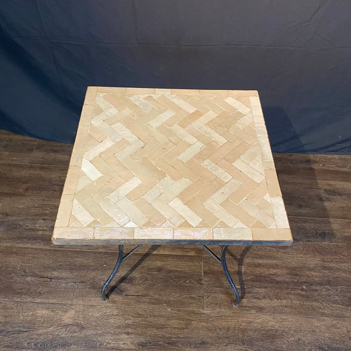 Early Mosaic Bistro Side Table with Iridescent Tiles Indoor or Outdoor for Garden