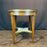 Antique French Bouillotte Round Side Table with Marble Top, Marble Stretcher and Brass Gallery