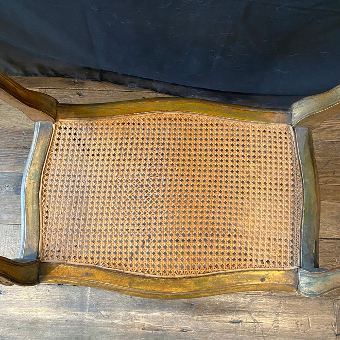 French 19th Century Bench or Vanity Seat or Boudoir Window Seat Louis XV Original Gold Gilt Paint