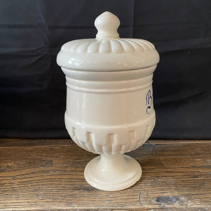 Antique Italian Apothecary Jar Venetian Bucco Porcelain Urn Large