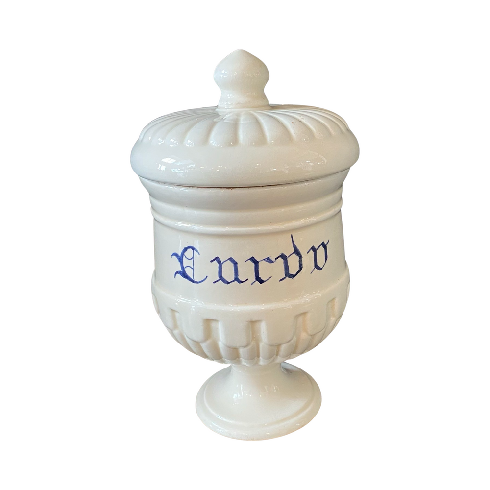 Antique Italian Apothecary Jar Venetian Cardo Porcelain Urn Large