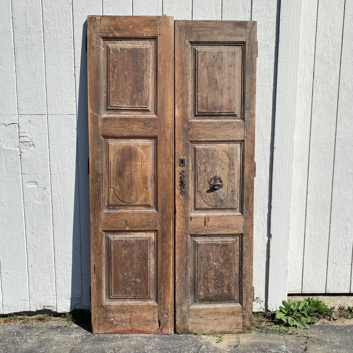 CLEAN UP/FIX UP AND REPHOTOGRAPH. French 18th Century Vielle Porte Double Interior or Exterior Doors with Original Hardware