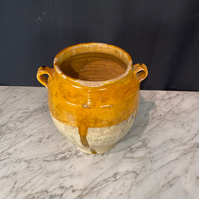French Confit Pot with Yellow Glaze from the 19th Century #8366