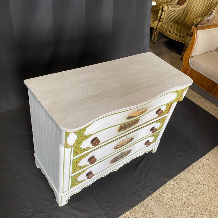 Early Classic Painted 4 Drawer Dresser or Chest of Drawers, 1850-1880 with Hand Painted Maine Scenes