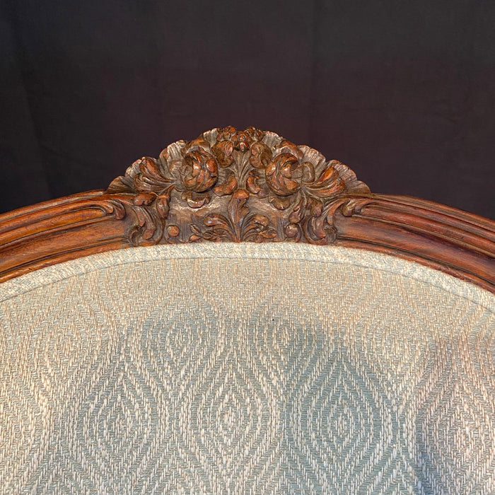 Classic French Louis XV Intricately Carved Walnut Bergere, Armchair or Wingback Chair