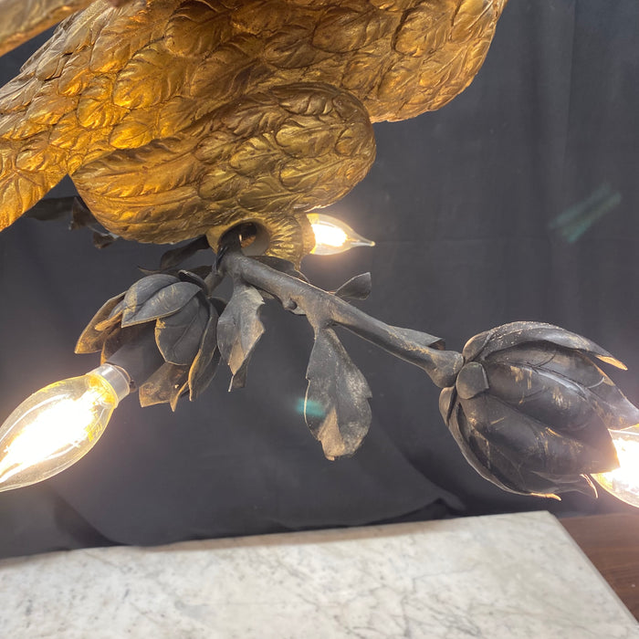 French Carved Gold Gilt Eagle Chandelier Museum Quality