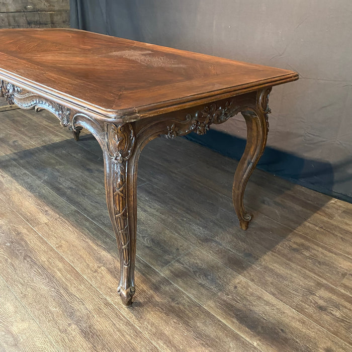 French Louis XV Dining Table with Museum Quality Carving