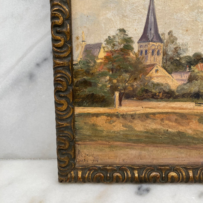 French Impressionist Oil Paintings Landscape Art of Chatou: Listed Artist A.L. Bruel