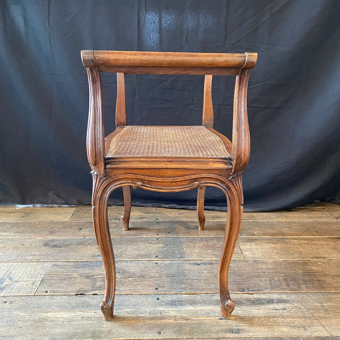 French Provincial Louis XV Carved Walnut Bench or Ottoman