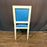Set of Eight French Louis XVI Painted Dining Chairs in Blue Leather Circa 1920