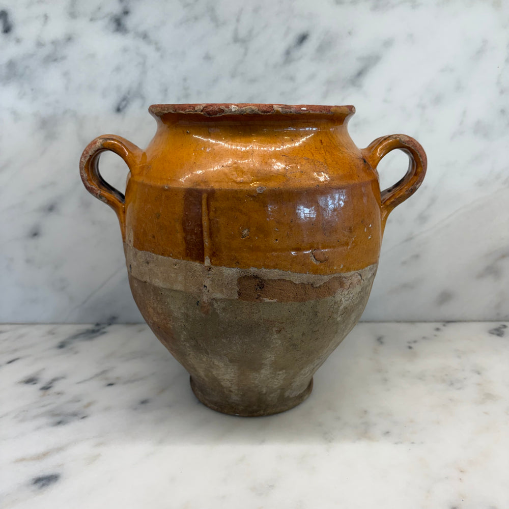 French Confit Pot with Yellow Glaze from the 19th Century #9065