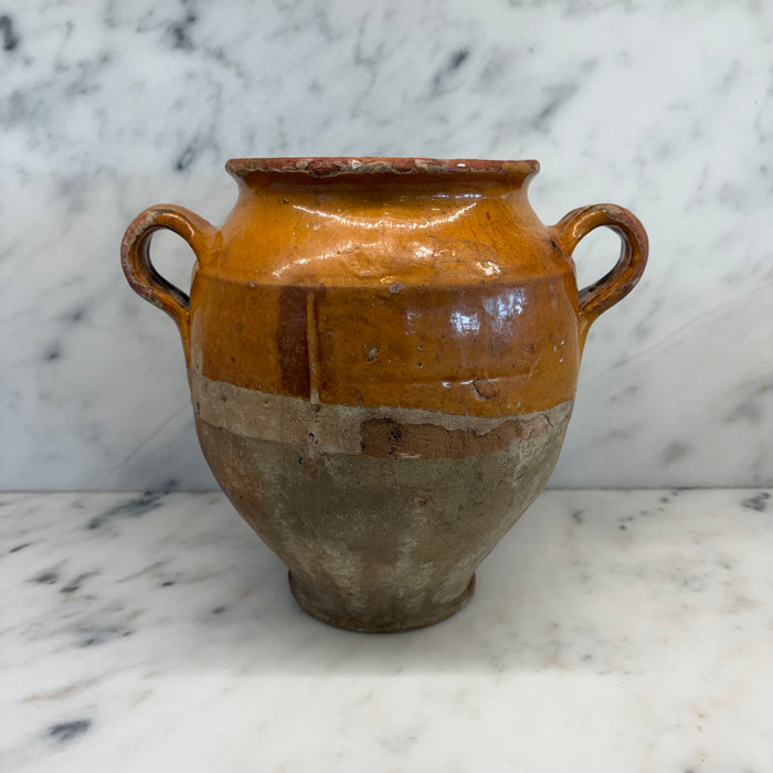 French Confit Pot with Yellow Glaze from the 19th Century #9065