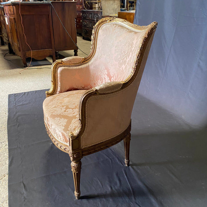 Pair of Exquisite Early 19th Century French Louis XVI Armchairs or Bergere Chairs