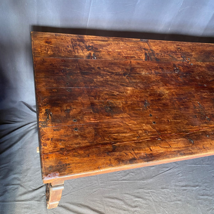 French Walnut Dining Table with Beautifully Carved Lyre End Legs