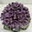Antique French Purple Violet Porcelain Flower Bouquet with Green Leaves