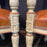 Spectacular Pair of French Neoclassical Figural Leather Armchairs or Fauteuils with Original Paint