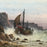 19th Century Coastal Seascape Pastel Painting with Rocky Coast by Listed Artist Clarence E. Braley (1854-1927)