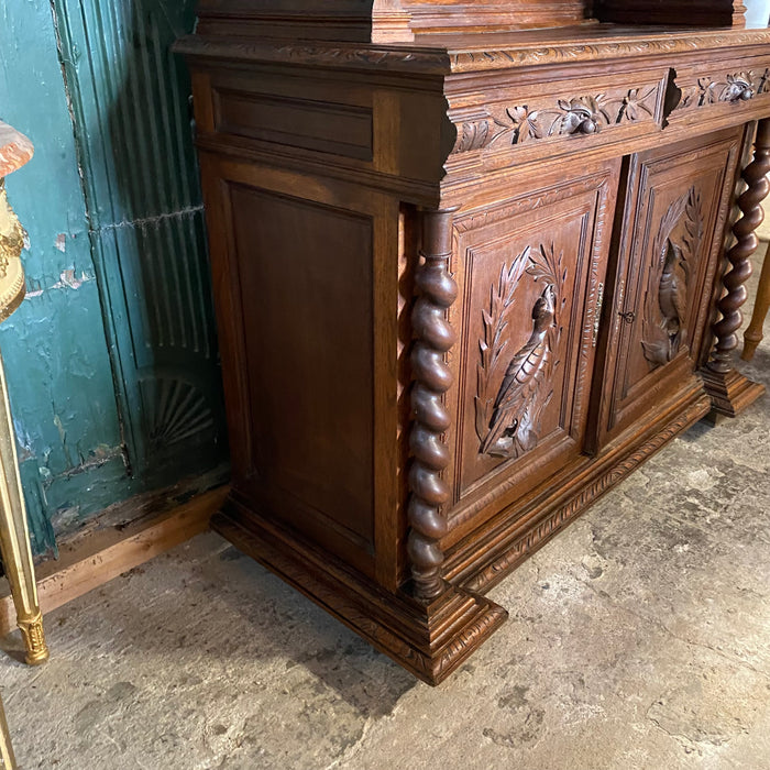 Antique French Renaissance Black Forest Hunt Buffet Sideboard 19th Century