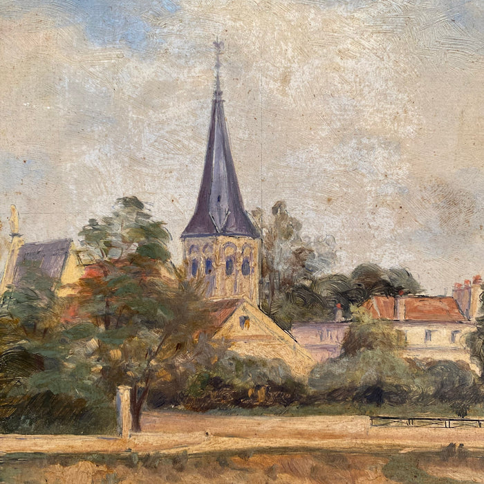 French Impressionist Oil Paintings Landscape Art of Chatou: Listed Artist A.L. Bruel
